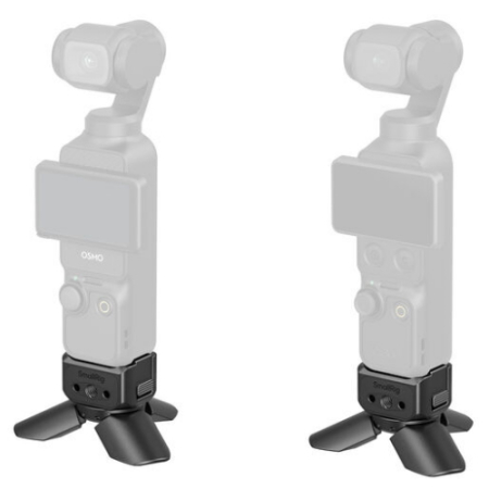 SmallRig 6361B - podstawka, mini statyw z adapterem akumulatora USB-C do DJI Osmo Pocket 4P / 4 / 3 - przykład użycia